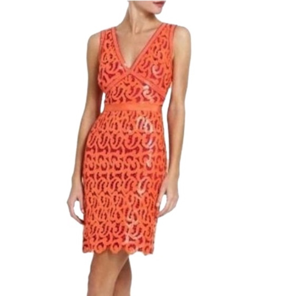 BCBG orange sequined dress sz XS